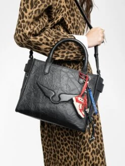 Zadig & Voltaire Angel Tote XS Bag Black -Zadig & Voltaire Clothing LWBA04144 BLACK ADDI 6 6882047e7dd5a