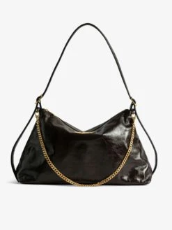 Zadig & Voltaire Jim Vintage Patent Bag Brownie