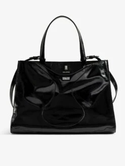 Zadig & Voltaire Jack Vintage Patent Bag Black