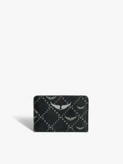Zadig & Voltaire ZV Pass Monogram Card Holder Black
