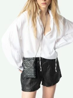 Zadig & Voltaire Rock Phone Pouch Black -Zadig & Voltaire Clothing LWSG03647 BLACK HOVER 67ae1766cc0f8