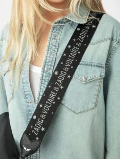 Zadig & Voltaire Starlight Canvas Shoulder Strap Black -Zadig & Voltaire Clothing LWST01131 BLACK HOVER 67fe614a1901f
