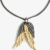 Zadig & Voltaire Rock Feather Pendant Necklace Old Gold -Zadig & Voltaire Clothing OWJW00535 OLD GOLD PACKSHOT