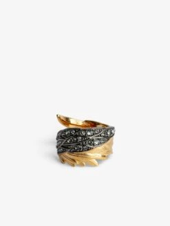 Zadig & Voltaire Rock Feather Ring Old Gold