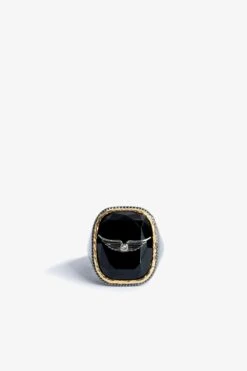 Zadig & Voltaire Rock Signet Ring Shiny Gun