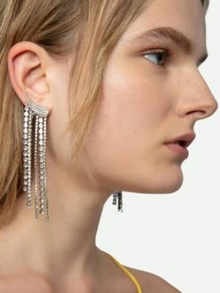 Zadig & Voltaire Rock Color Earrings Shiny Silver -Zadig & Voltaire Clothing OWJW00587 SHINY SILVER ADDI 3 2