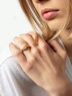 Zadig & Voltaire Rock Ring Shiny Gold 9 Zadig & Voltaire Rock Ring Shiny Gold -Zadig & Voltaire Clothing OWJW00631 SHINY GOLD HOVER 6703950ad97fb
