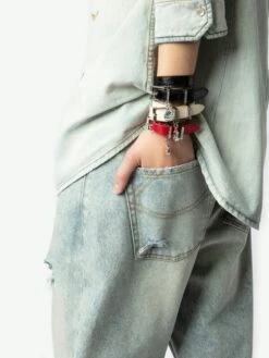 Zadig & Voltaire Sunny Leather Bracelet Power -Zadig & Voltaire Clothing OWJW01750 POWER ADDI 5 67039545d05cd