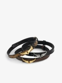 Zadig & Voltaire Rock Leather Bracelet Black -Zadig & Voltaire Clothing OWJW01751 BLACK ADDI 2 66f57950d85ae