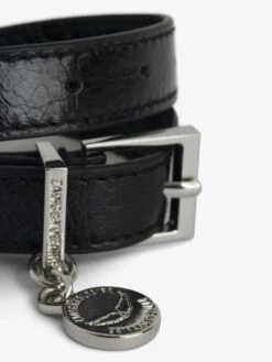 Zadig & Voltaire Sunny Leather Bracelet Black -Zadig & Voltaire Clothing OWJW01753 BLACK ADDI 2 66f579619d29b