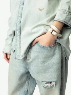 Zadig & Voltaire Sunny Leather Bracelet Flash -Zadig & Voltaire Clothing OWJW01753 FLASH HOVER 670395d0ed4eb