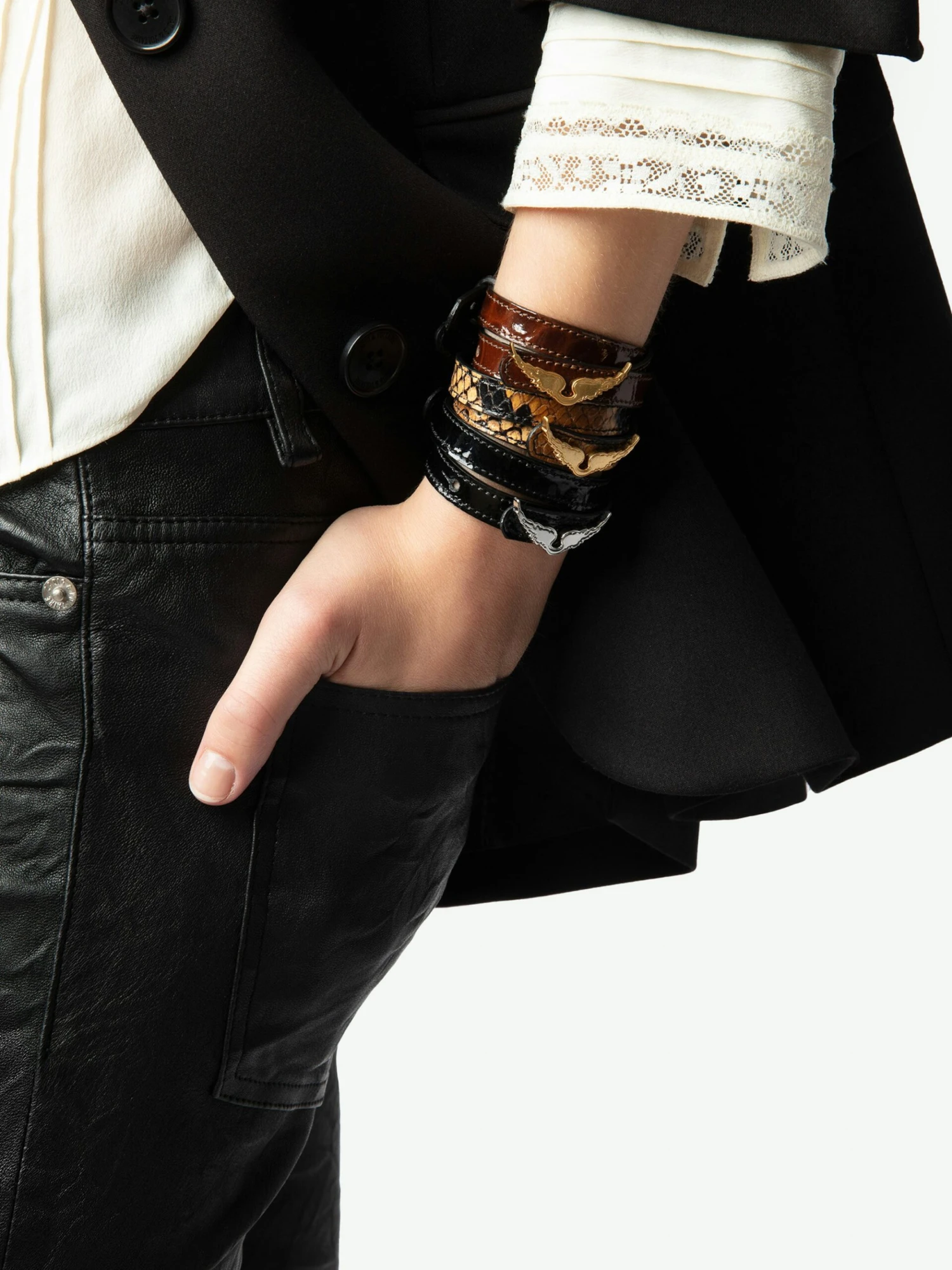 Zadig & Voltaire Rock Leather Bracelet Heritage - Image 4
