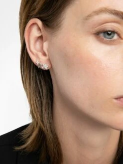 Zadig & Voltaire Rock Star Strass Earrings Shiny Silver -Zadig & Voltaire Clothing OWJW01771 SHINY SILVER HOVER 687a59c90663e