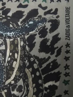 Zadig & Voltaire Billie Snakes Scarf Medium Grey -Zadig & Voltaire Clothing OWSC01506 MEDIUM GREY HOVER 681dc34d6194b