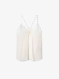 Zadig & Voltaire Christy Silk Camisole Ecru -Zadig & Voltaire Clothing PWGCP0702F ECRU PACKSHOT