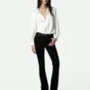 Zadig & Voltaire Tink Satin Blouse White -Zadig & Voltaire Clothing PWGCP3201F ECRU SHOOTING