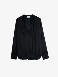 Zadig & Voltaire Tink Satin Blouse Black 13 Zadig & Voltaire Tink Satin Blouse Black -Zadig & Voltaire Clothing PWGCP3201F NOIR PACKSHOT 1