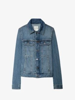 Zadig & Voltaire Kioky Denim Jacket Blue -Zadig & Voltaire Clothing PWGCT3403F BLEU PACKSHOT