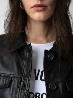 Zadig & Voltaire Liam Leather Jacket Black -Zadig & Voltaire Clothing PWGCU1401F NOIR ADDI 1 1