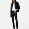 Zadig & Voltaire Phlame Crinkled Leather Pants Black