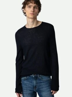 Zadig & Voltaire Teiss Cashmere Sweater Ink -Zadig & Voltaire Clothing PWGMZ1102H ENCRE HOVER