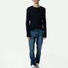Zadig & Voltaire Teiss Cashmere Sweater Ink -Zadig & Voltaire Clothing PWGMZ1102H ENCRE SHOOTING