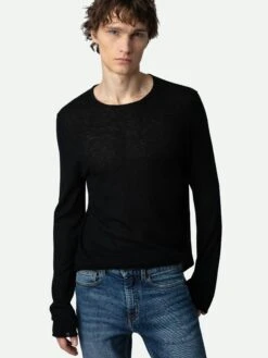 Zadig & Voltaire Teiss Cashmere Sweater Black 10 Zadig & Voltaire Teiss Cashmere Sweater Black -Zadig & Voltaire Clothing PWGMZ1102H NOIR HOVER