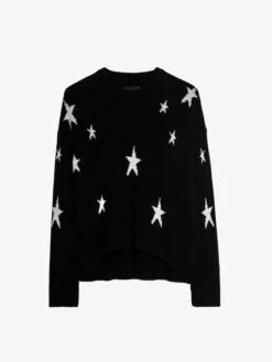 Zadig & Voltaire Markus Stars Cashmere Sweater Black 11 Zadig & Voltaire Markus Stars Cashmere Sweater Black -Zadig & Voltaire Clothing PWHMF1101F NOIR PACKSHOT