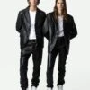 Zadig & Voltaire Valfried Leather Blazer Black 1 Zadig & Voltaire Valfried Leather Blazer Black -Zadig & Voltaire Clothing RMBL00017 NOIR SHOOTING