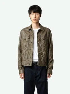 Zadig & Voltaire Base Crinkled Leather Jacket Latte 12 Zadig & Voltaire Base Crinkled Leather Jacket Latte -Zadig & Voltaire Clothing RMOW00040 LATTE ADDI 2 668d38bedc00f