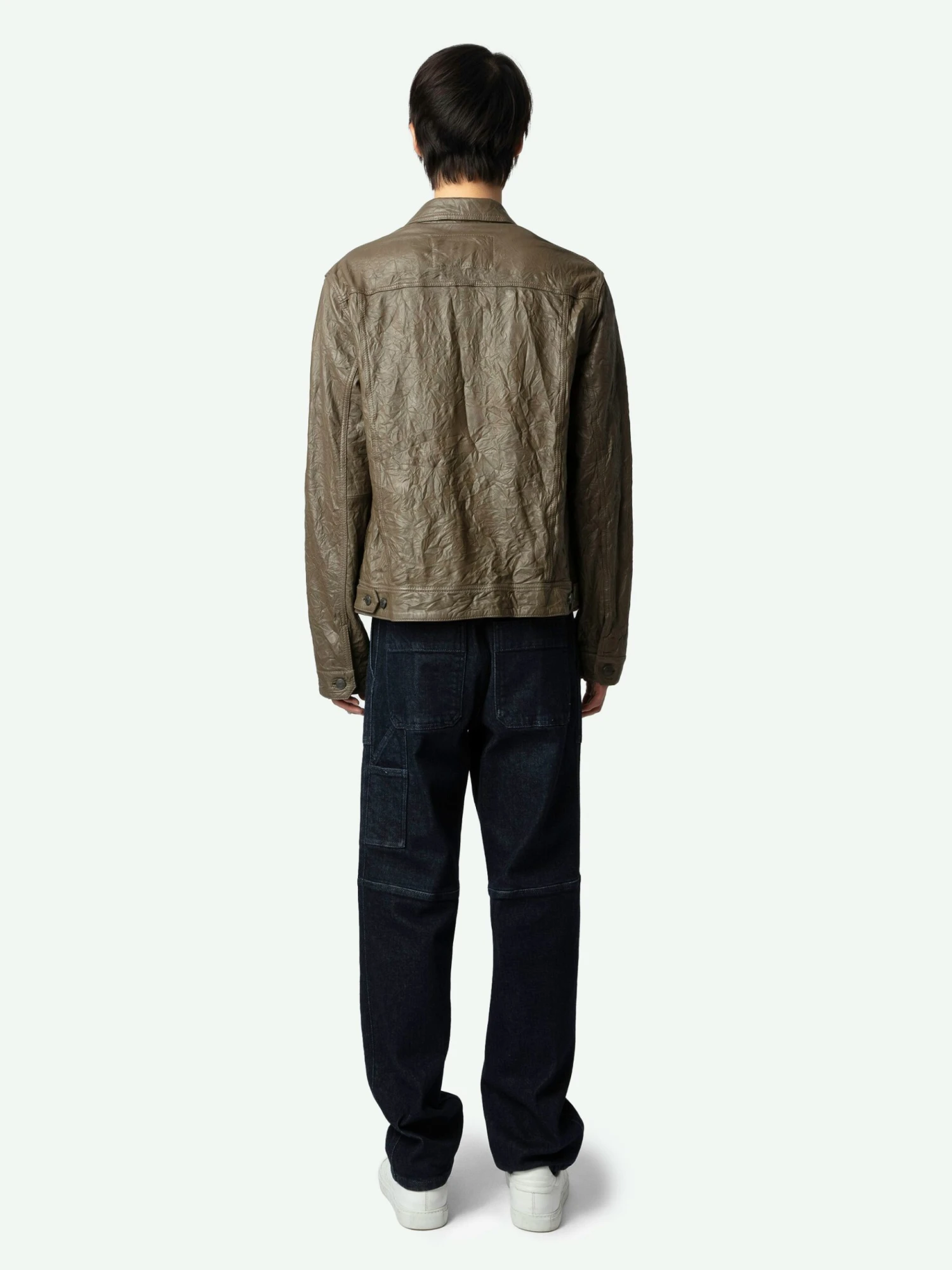 Zadig & Voltaire Base Crinkled Leather Jacket Latte 4 Zadig & Voltaire Base Crinkled Leather Jacket Latte - Image 2