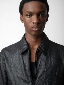 Zadig & Voltaire Lasso Crinkled Leather Jacket Black -Zadig & Voltaire Clothing RMOW00101 NOIR ADDI 6