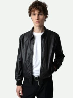 Zadig & Voltaire Mate Leather Jacket Black 13 Zadig & Voltaire Mate Leather Jacket Black -Zadig & Voltaire Clothing RMOW00102 NOIR HOVER
