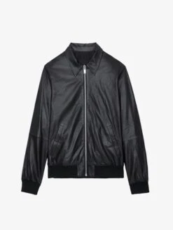 Zadig & Voltaire Mate Leather Jacket Black 14 Zadig & Voltaire Mate Leather Jacket Black -Zadig & Voltaire Clothing RMOW00102 NOIR PACKSHOT