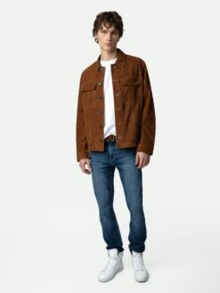 Zadig & Voltaire Kuba Suede Jacket Cognac