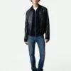 Zadig & Voltaire Lasso Leather Jacket Encre -Zadig & Voltaire Clothing RMOW00105 ENCRE SHOOTING