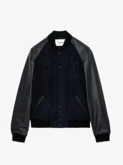 Zadig & Voltaire Birdieh Bomber Jacket Encre 17 Zadig & Voltaire Birdieh Bomber Jacket Encre -Zadig & Voltaire Clothing RMOW00111 ENCRE PACKSHOT 6694ecf175572