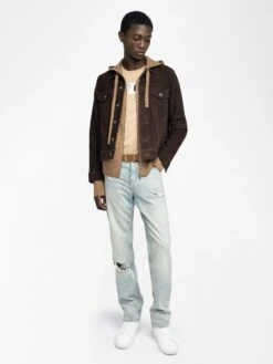 Zadig & Voltaire Bases Suede Jacket Dark Chocolate 11 Zadig & Voltaire Bases Suede Jacket Dark Chocolate -Zadig & Voltaire Clothing RMOW01125 DARK CHOCOLATE ADDI 1 684850c4dcce1