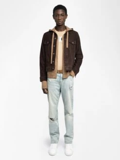 Zadig & Voltaire Bases Suede Jacket Dark Chocolate