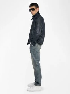 Zadig & Voltaire Loumy Leather Jacket Encre -Zadig & Voltaire Clothing RMOW01127 ENCRE ADDI 2 6863f65c5d6e7