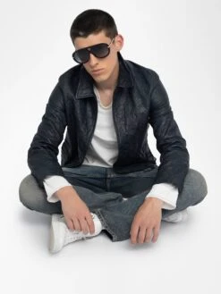 Zadig & Voltaire Loumy Leather Jacket Encre -Zadig & Voltaire Clothing RMOW01127 ENCRE ADDI 5 6863f40d409e4