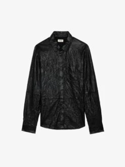 Zadig & Voltaire Serge Leather Shirt Black 17 Zadig & Voltaire Serge Leather Shirt Black -Zadig & Voltaire Clothing RMSH00013 NOIR PACKSHOT 67068514dce07