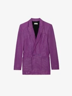 Zadig & Voltaire Visko Crinkled Leather Blazer Goa -Zadig & Voltaire Clothing RWBL00003 GOA PACKSHOT