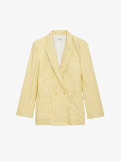 Zadig & Voltaire Visko Crinkled Leather Blazer Shea -Zadig & Voltaire Clothing RWBL00003 SHEA PACKSHOT