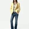 Zadig & Voltaire Visko Crinkled Leather Blazer Shea -Zadig & Voltaire Clothing RWBL00003 SHEA SHOOTING