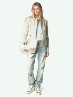 Zadig & Voltaire Veryn Crinkled Leather Blazer Judo -Zadig & Voltaire Clothing RWBL01084 JUDO ADDI 1 67b75945a9e53