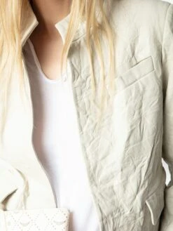 Zadig & Voltaire Veryn Crinkled Leather Blazer Judo -Zadig & Voltaire Clothing RWBL01084 JUDO HOVER 67b759296e5b2