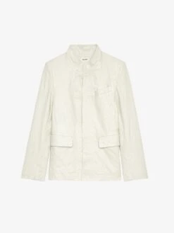 Zadig & Voltaire Veryn Crinkled Leather Blazer Judo -Zadig & Voltaire Clothing RWBL01084 JUDO PACKSHOT 67b75964f079f