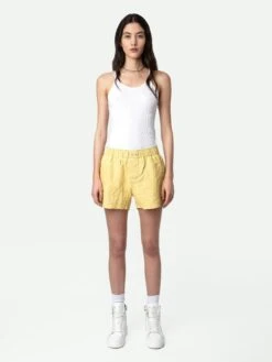 Zadig & Voltaire Pax Crinkled Leather Shorts Shea -Zadig & Voltaire Clothing RWBS00001 SHEA HOVER