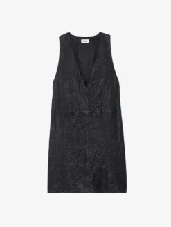 Zadig & Voltaire Rasha Crinkled Leather Dress Black 11 Zadig & Voltaire Rasha Crinkled Leather Dress Black -Zadig & Voltaire Clothing RWDR00029 NOIR PACKSHOT